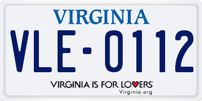 VA license plate VLE0112