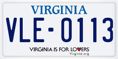 VA license plate VLE0113