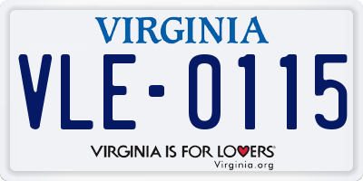VA license plate VLE0115