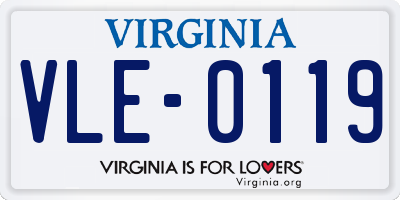 VA license plate VLE0119