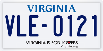 VA license plate VLE0121