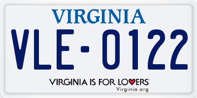 VA license plate VLE0122