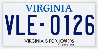 VA license plate VLE0126