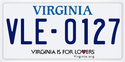 VA license plate VLE0127