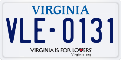 VA license plate VLE0131
