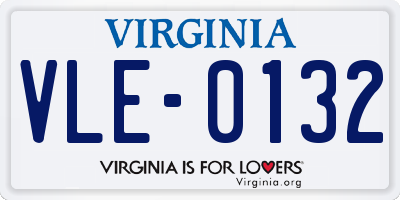 VA license plate VLE0132