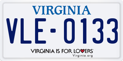 VA license plate VLE0133