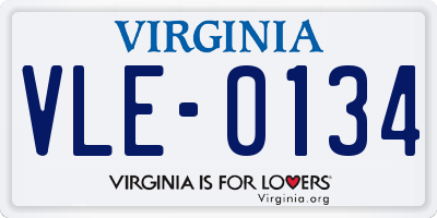 VA license plate VLE0134