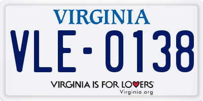 VA license plate VLE0138