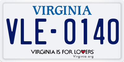 VA license plate VLE0140