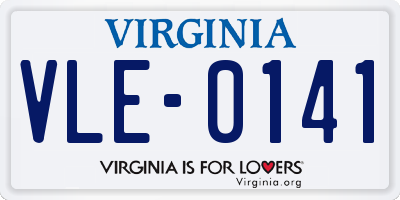 VA license plate VLE0141