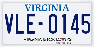 VA license plate VLE0145