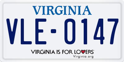 VA license plate VLE0147