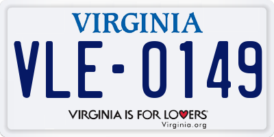 VA license plate VLE0149