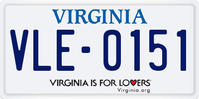VA license plate VLE0151