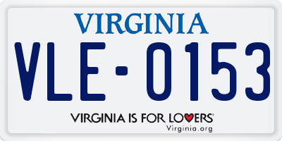 VA license plate VLE0153