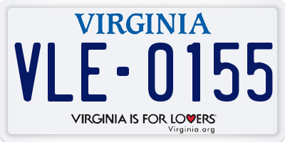 VA license plate VLE0155