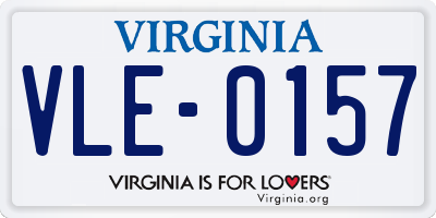 VA license plate VLE0157