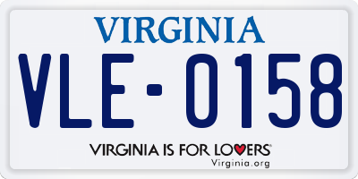 VA license plate VLE0158