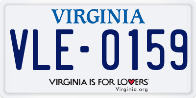 VA license plate VLE0159