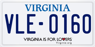 VA license plate VLE0160
