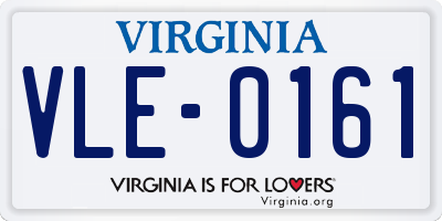 VA license plate VLE0161