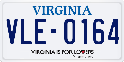 VA license plate VLE0164