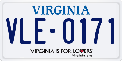 VA license plate VLE0171