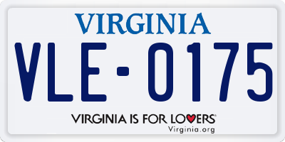 VA license plate VLE0175