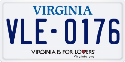 VA license plate VLE0176