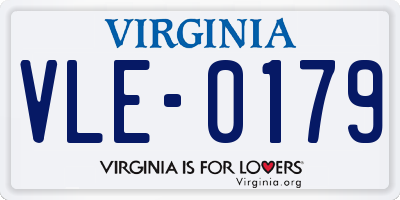 VA license plate VLE0179