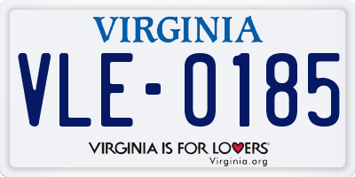 VA license plate VLE0185