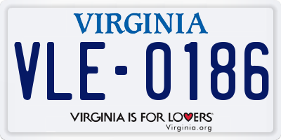 VA license plate VLE0186