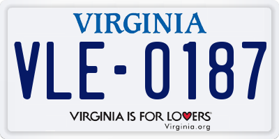 VA license plate VLE0187