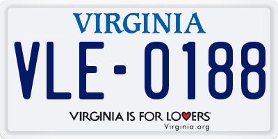 VA license plate VLE0188