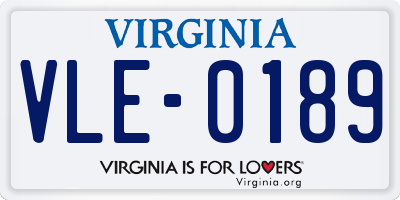 VA license plate VLE0189