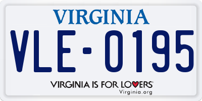 VA license plate VLE0195