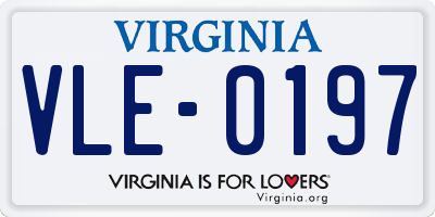 VA license plate VLE0197