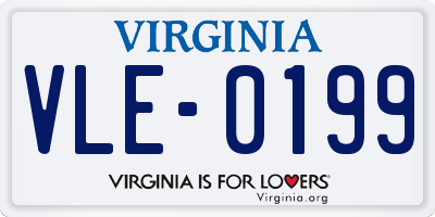VA license plate VLE0199