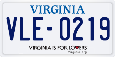VA license plate VLE0219