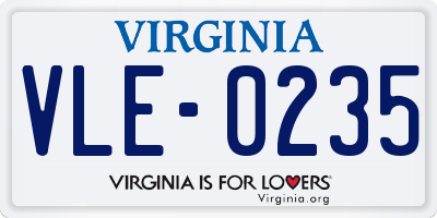 VA license plate VLE0235