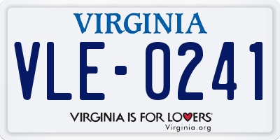 VA license plate VLE0241