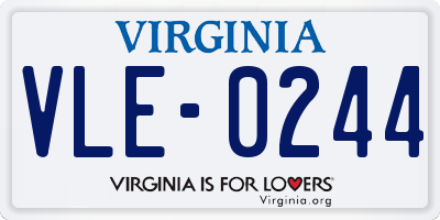 VA license plate VLE0244