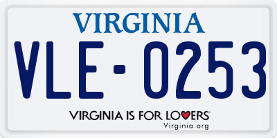 VA license plate VLE0253