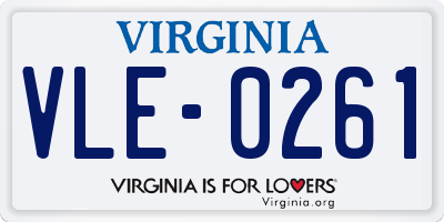 VA license plate VLE0261
