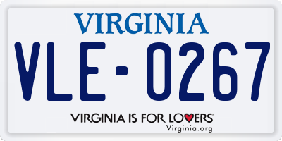 VA license plate VLE0267