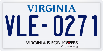 VA license plate VLE0271