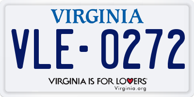 VA license plate VLE0272
