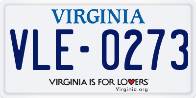 VA license plate VLE0273