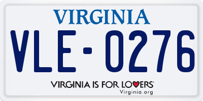 VA license plate VLE0276